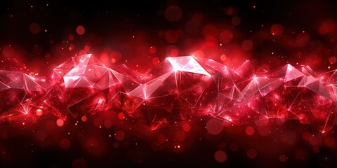 Wall Mural - Abstract red 3d geometric background illustration