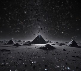 Wall Mural - inky black canvas, countless diamond stars scattered across cosmic expanse , milky way, universe, st