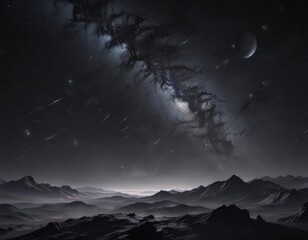 Wall Mural - deep, inky black backdrop, myriad stars forming a breathtaking galactic panorama , infinite, galaxy