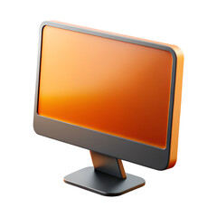 Wall Mural - modern orange computer monitor isolated on transparent background