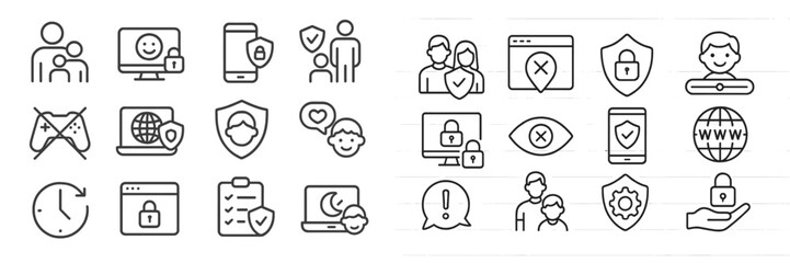 Poster - Exploring digital security symbols highlighting privacy and protection in various online activities and environments
