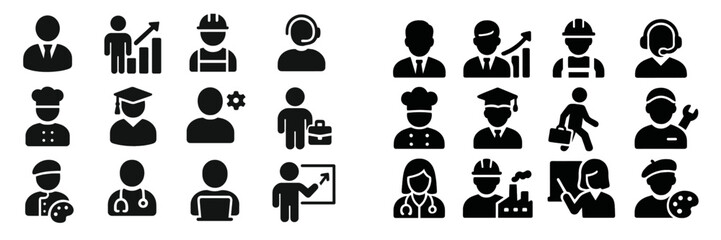 Leinwandbilder - Diverse group of professionals representing various careers and industries in a cohesive design