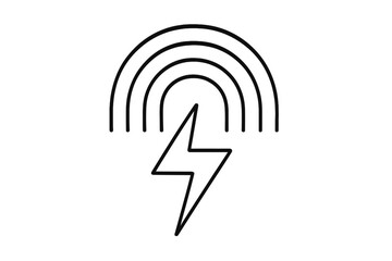 Poster - Creative design of a rainbow and lightning bolt symbolizing contrast and duality in nature