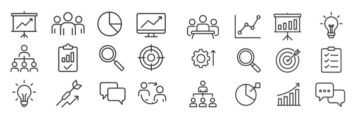 Fototapete - Business analytics and teamwork icons representing growth strategies and collaborative decision-making