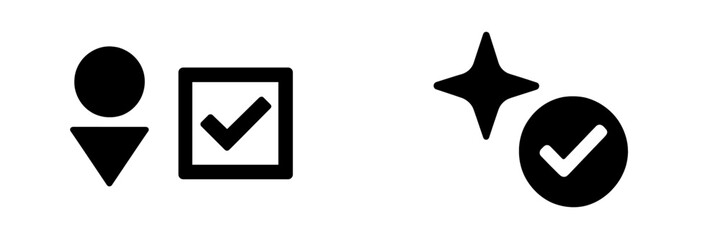 Leinwandbilder - Icons representing selection and confirmation in digital user interfaces for improved navigation and user experience