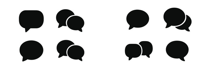 Fototapete - Various speech bubble icons representing communication and conversation in digital design