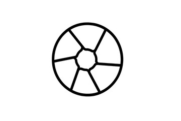 Fototapete - Stylized wheel design featuring eight segments on a plain background