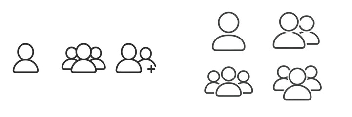 Aufkleber - Group icons representing collaboration and social interaction among individuals in various configurations