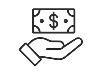 Poster - Hand holding a dollar bill symbolizes financial transactions and value exchange in daily life