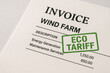 © Sakiyah - Detailed Invoice Document for Wind Farm with Eco Tariff Stamp Showing Energy Services Costs