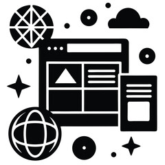 web designer element isolated css3 logo on white background