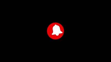 bell icon animation on black background. Mobile app notice ,reminder bell, new message, sound alert and ringing animated icon.