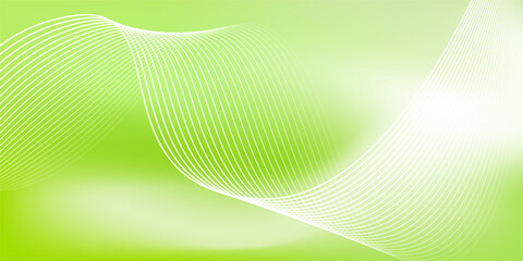 Wall Mural - abstract green gradient background with shining lines waves. minimalist background for banner, poste
