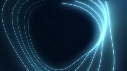 Wall Mural - abstract tunnel flowing laser beam lines or neon lines in data technology style on black background.