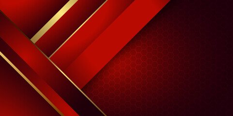 Fototapete - Abstract red and gold luxury background space with a minimal shape and element. Premium Looking Graphic Template. Royal Look and Feel Banner. Elegant Anniversary Artwork, Concept of parking background