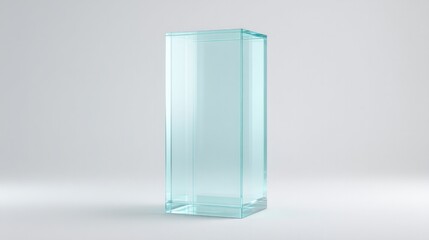 Wall Mural - minimalistic glass podium in uncluttered setting creates clean image with ample copy space for text