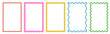 © Svetlana - collection vertical rectangular frames with scallop edges set. Text boxes with curved borders and Decorative elements in flat style