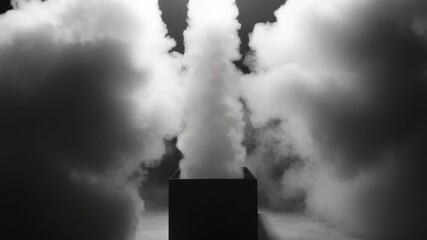 Wall Mural - a black and white photo of a rocket launching