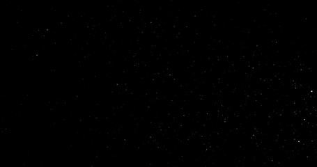 Wall Mural - Natural Organic Dust Particles Floating On Black Background. Dynamic Dust Particles Randomly Float In Space. Shimmering Glittering Dust Particles With Bokeh. Slow motion on Black Background.