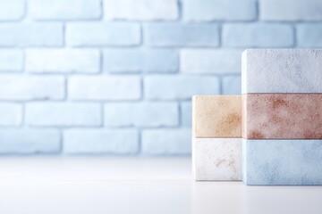 Wall Mural - minimalistic scene featuring textured wall surfaces in various styles with ample copy space availabl