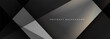 © Biod - Black and grey modern abstract wide banner with geometric shapes. Dark gray abstract background. Vector illustration