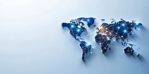 Aufkleber - A high-tech shield overlaying a world map of interconnected nodes, illustrating global cyber protection and data encryption, clean and simple neutral background