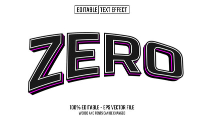 Wall Mural - zero editable text effect