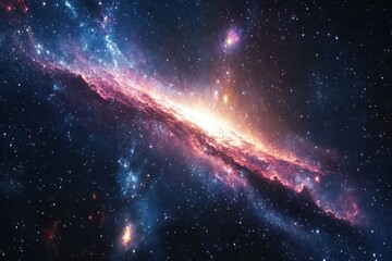 Wall Mural - explore the vibrant colors and endless beauty of a galaxy in deep space against a starry backdrop, g