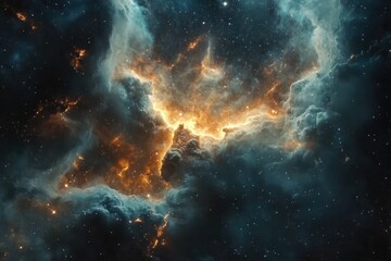 Wall Mural - stunning cosmic display of gas clouds and stellar formations in vibrant colors, beautiful cosmic pho