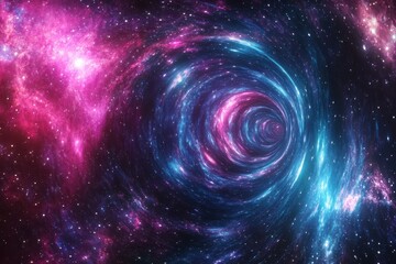 Wall Mural - endless nebula mirror tunnel creates a stunning cosmic journey through space and colorful galaxies, 