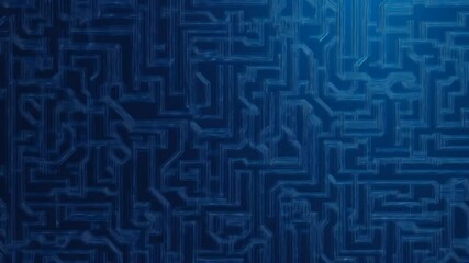 Dynamic blue abstract circuitry in motion: futuristic tech patterns evolving
