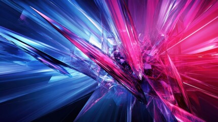 Wall Mural - abstract colorful light burst with sharp geometric shapes and shadows