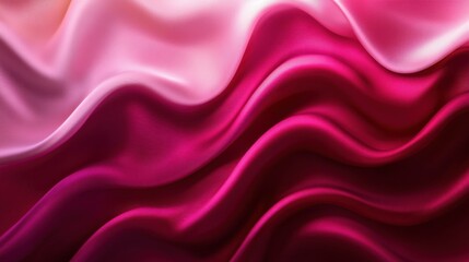 Wall Mural - soft pink and red waves of satin fabric draped elegantly