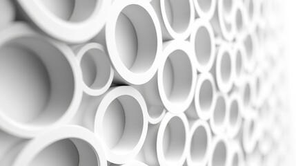 Wall Mural - abstract arrangement of white tubes in a contemporary design