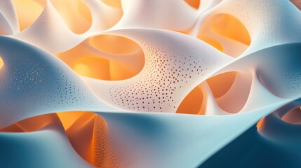 Wall Mural - abstract fluid shapes with soft light and droplets on surface