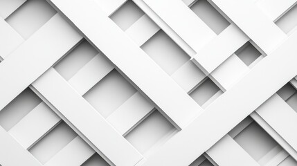 Wall Mural - abstract white geometric background with overlapping rectangles