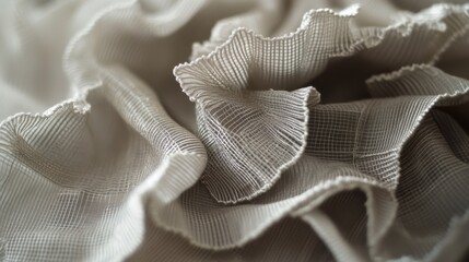 Wall Mural - delicate creased fabric texture in light beige tones and soft layers