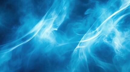 Wall Mural - ethereal blue smoke waves flowing through a tranquil background
