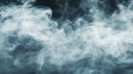 Canvas Print - Ethereal White Smoke Swirls on Dark Background Artistic Abstract