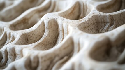 Wall Mural - intricate textured surface of limestone with organic wave patterns