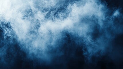 Wall Mural - misty smoke background with dark blue tones and soft texture
