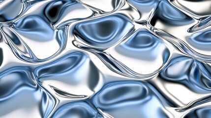 Wall Mural - reflective blue liquid surface with fluid texture and ripples