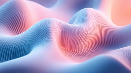 Wall Mural - soft wavy textures with pastel pink and blue shades in background