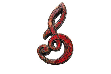 Aufkleber - Decorative red musical clef symbol representing rhythm and melody in artistic design for various creative projects