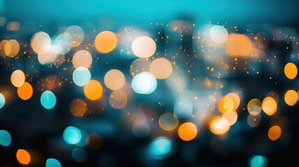 Wall Mural - Beautiful Bokeh Lights at Night Over Urban Cityscape Background