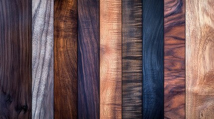 Wall Mural - diverse textures and tones of wood panels for design projects