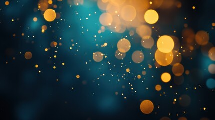Wall Mural - Soft Blue and Gold Bokeh Background for Creative Designs