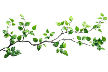 Poster - Decorative branch with green leaves perfect for floral arrangements and crafts in various settings