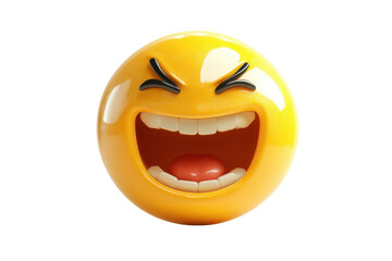 Poster - Happy yellow smiley face with bright eyes and a wide grin, conveying joy and positivity in a cheerful, playful design