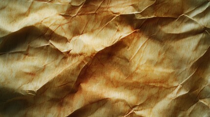 Wall Mural - crumpled brown paper texture with intricate lines and patterns
